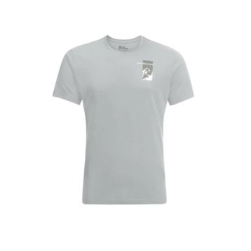 Jack Wolfskin 1809941TR-6709 Vonnan S/S Graphic T M Açık Gri Erkek T-shirt