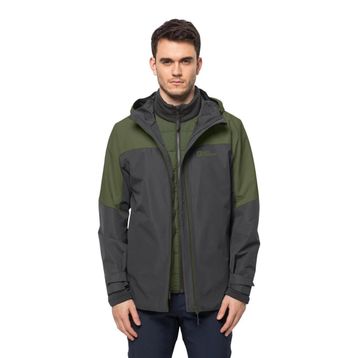 Jack Wolfskin Glaabach 3 In 1 Jkt Erkek Siyah Outdoor Mont