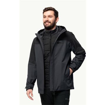Jack Wolfskin Glaabach 3IN1 Siyah Erkek Outdoor Ceket
