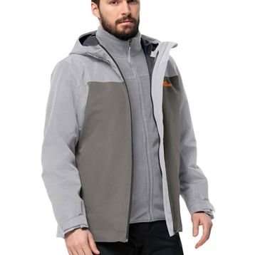 Jack Wolfskin Taubenberg 3In1 Jkt 1115311-6285 Gri Erkek Mont