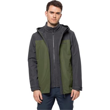 Jack Wolfskin Taubenberg 3IN1 JKT Yeşil Erkek Outdoor Erkek Ceket