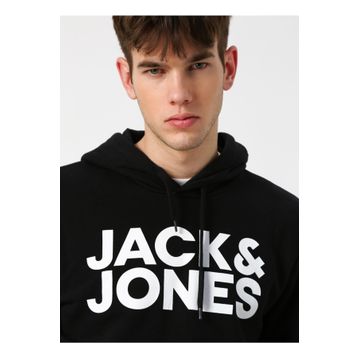 Jack&Jones 12152840 Gri Kapüşonlu Kanguru Cepli Sweatshirt