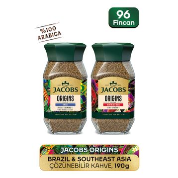 Jacobs 95 gr Origins Brazil + 95 gr Southeast Asia Çözüneblir Kahve