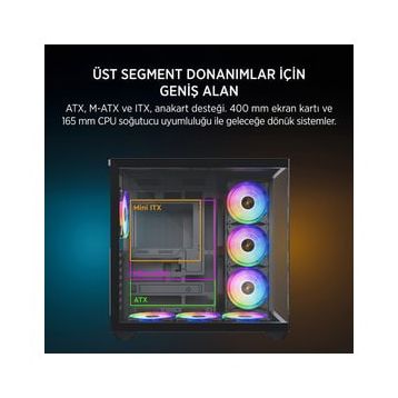 James Donkey Stark S801 ARGB Fanlı 650 W ATX Gaming Bilgisayar Kasası