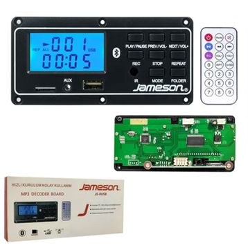 Jameson JS-8USB Bord 12v Bt/Usb/Sd/Fm/Aux Konuşmalı Oto Teyp Çevirici