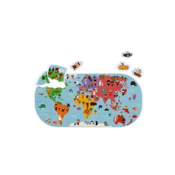 Janod Suya Dayanıklı 28 Parça Dünya Haritası Puzzle