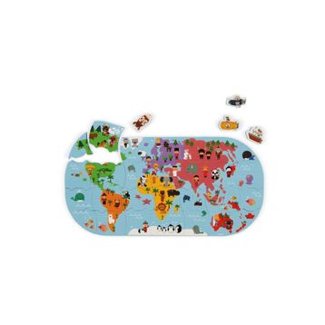 Janod Suya Dayanıklı 28 Parça Dünya Haritası Puzzle