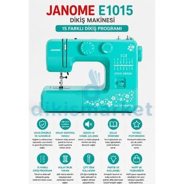 Janome E1015 Yeşil Dikiş Makinesi