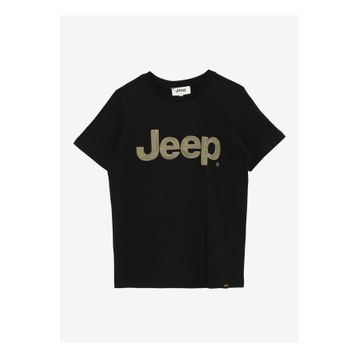 Jeep C4SB-TST4035 Siyah Erkek Çocuk Bisiklet Yaka Oversized Baskılı T-Shirt