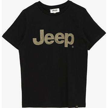 Jeep C4SB-TST4035 Siyah Erkek Çocuk Bisiklet Yaka Oversized Baskılı T-Shirt