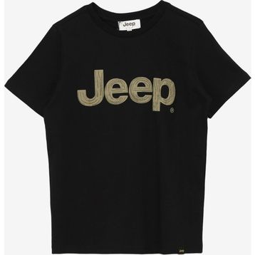 Jeep C4SB-TST4035 Siyah Erkek Çocuk Bisiklet Yaka Oversized Baskılı T-Shirt