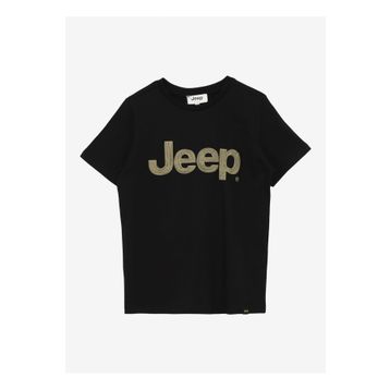 Jeep C4SB-TST4035 Siyah Erkek Çocuk Bisiklet Yaka Oversized Baskılı T-Shirt
