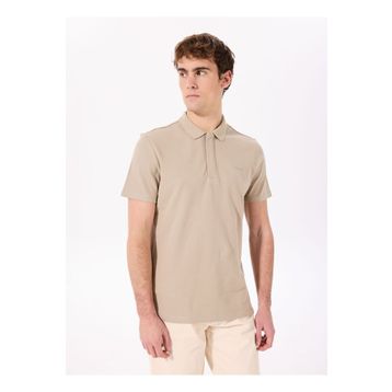 Jeep C4SM-TST4528 Taş Polo Yaka Relaxed Nakışlı Erkek T-Shirt