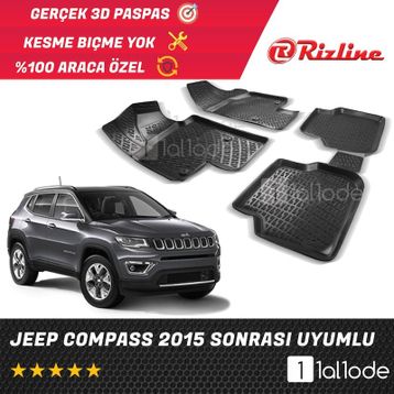 Jeep Compass 2017 Sonrası Siyah 3D Havuzlu Paspas