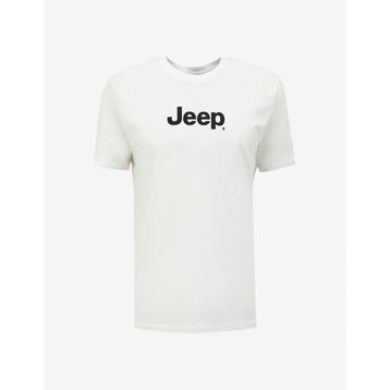 Jeep J4SM-TST7246 Kırık Beyaz Bisiklet Yaka Baskılı Erkek T-Shirt