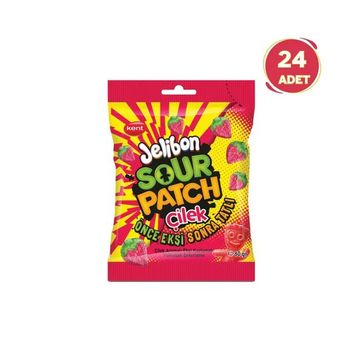 Jelibon 80 gr Sour Patch Çilek Aromalı Yumuşak Şekerleme (24 adet)