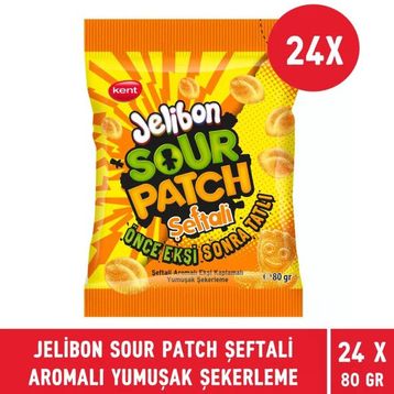 Jelibon 80 gr Sour Patch Şeftali Aromalı Yumuşak Şekerleme