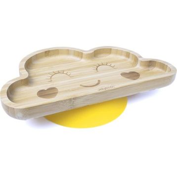 Jellyboon Bambu Bulut Sarı Vakumlu Tabak