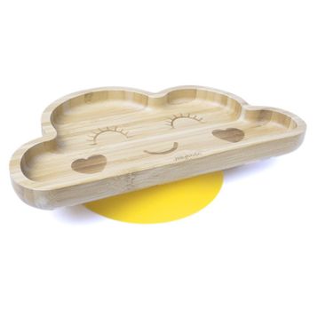 Jellyboon Bambu Bulut Sarı Vakumlu Tabak
