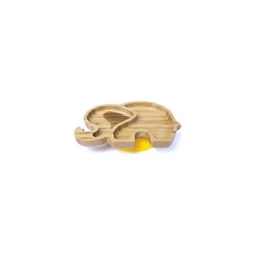 Jellyboon Bambu Fil Sarı Vakumlu Tabak