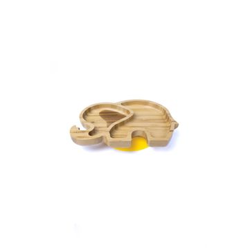 Jellyboon Bambu Fil Sarı Vakumlu Tabak