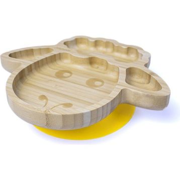 Jellyboon Bambu Kuzu Sarı Vakumlu Tabak