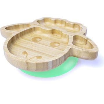 Jellyboon Bambu Kuzu Yeşil Vakumlu Tabak