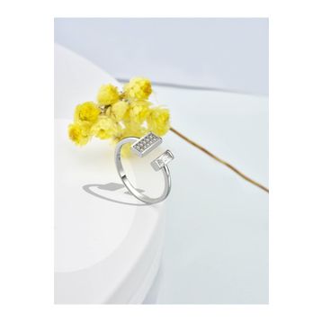 Jelux Silver Ayarlanabilir Zirkon Taşlı Gümüş Yüzük