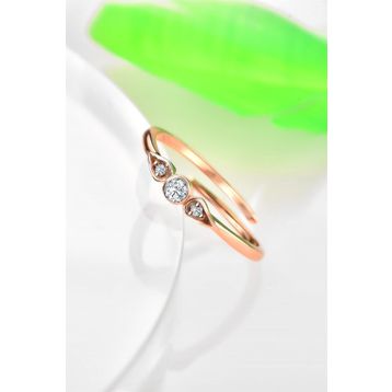 Jelux Silver Ayarlanabilir Zirkon Taşlı Gümüş Yüzük