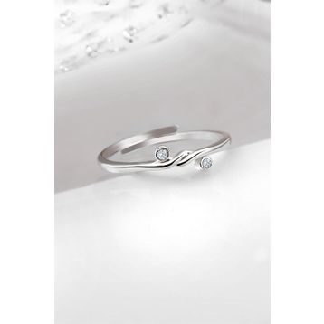 Jelux Silver Ayarlanabilir Zirkon Taşlı Gümüş Yüzük