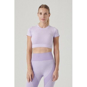 Jerf Captiva Yumuşak Dokulu Esnek Mor Crop Top Kadın T-shirt