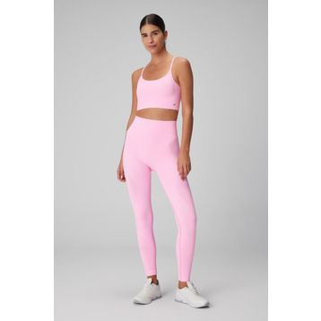 Jerf Gela Yüksek Bel Esnek ve Toparlayıcı Neon Pembe Kadın Spor Tayt