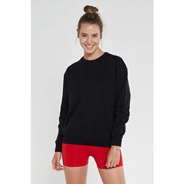 Jerf Lydney Siyah Sıfır Yaka Kadın Sweatshirt