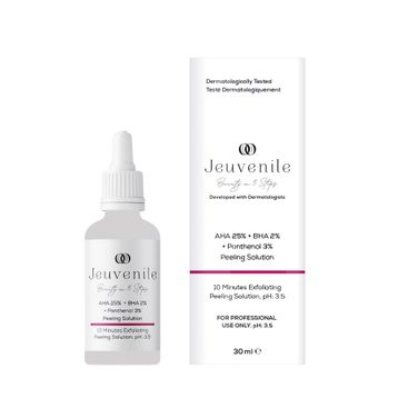 Jeuvenile 30 ml AHA %25 + BHA %2 + Panthenol %3 Leke Karşıtı & Cilt Tonu Eşitleyici Peeling Serum Maske