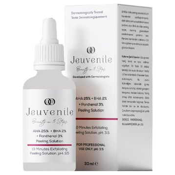 Jeuvenile 30 ml AHA %25 + BHA %2 + Panthenol %3 Leke Karşıtı & Cilt Tonu Eşitleyici Peeling Serum Maske
