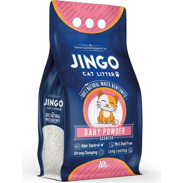 Jingo Bebek Pudrası Kokulu 10 lt İnce Taneli Kedi Kumu
