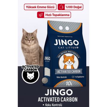 Jingo Cat Litter Aktif Karbonlu Topaklanan 10 lt Kedi Kumu