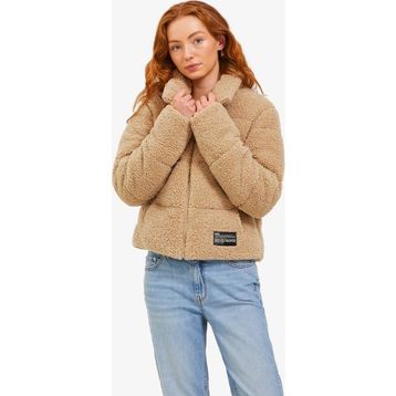 JJXX 12240601-Beige Jxısa Teddy Puffer Jacket Otw Kadın Bej Mont