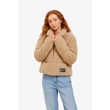 JJXX 12240601-Beige Jxısa Teddy Puffer Jacket Otw Kadın Bej Mont