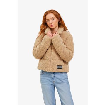 JJXX 12240601-Beige Jxısa Teddy Puffer Jacket Otw Kadın Bej Mont