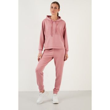 John Frank WJFJG02 Bebe Pembe Yumuşak Dokulu Cepli Kadın Eşofman Altı
