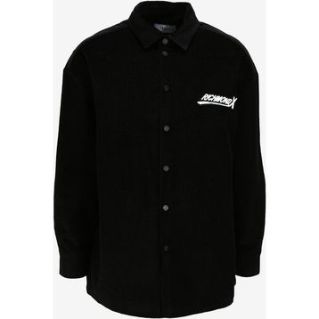 John Richmond UMA23111CA Siyah Slim Fit Gömlek Yaka Erkek Gömlek