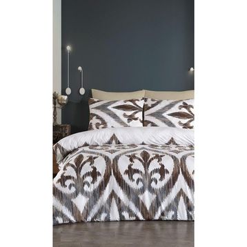 Jolly Home 200x220 cm Arya Kahve 4 Mevsim Çift Kişilik Kapitoneli Nevresim Takımı