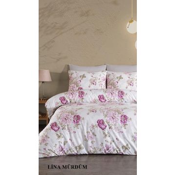Jolly Home 4 Mevsim Çift Kişilik Kapitoneli Lina Mürdüm Nevresim Takımı
