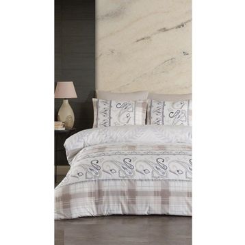 Jolly Home 4 Mevsim Çift Kişilik Kapitoneli Melina Taş Kahve Nevresim Takımı