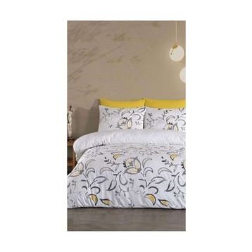 Jolly Home 4 Mevsim Tek Kişilik Kapitoneli Manolya Sarı Gri Nevresim Takımı