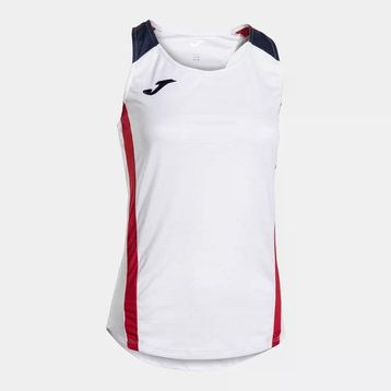 Joma 902521.206 Montreal Kadın Kolsuz Beyaz Kırmızı Spor Tişört