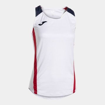 Joma 902521.206 Montreal Kadın Kolsuz Beyaz Kırmızı Spor Tişört