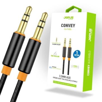 Jopus Universal JA-05 Convey 3.5 mm 1 mt Siyah AUX Kablosu