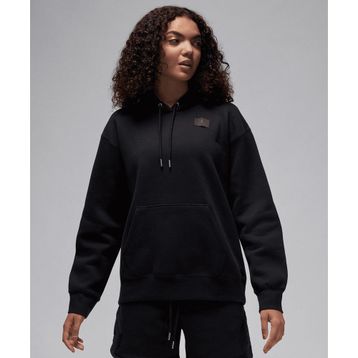 Jordan FV7050-010 Siyah Flight Fleece Satin Lined Pullover Hoodie Kadın Sweatshirt